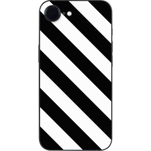 Black and White Geometric Stripes iPhone 16e Skin